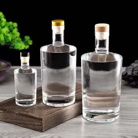 Sticle de 100 ml de sticlă pentru whisky gin vodcă tequila cu plută T